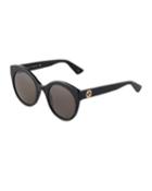 Monochromatic Oversized Rounded Cat-eye
