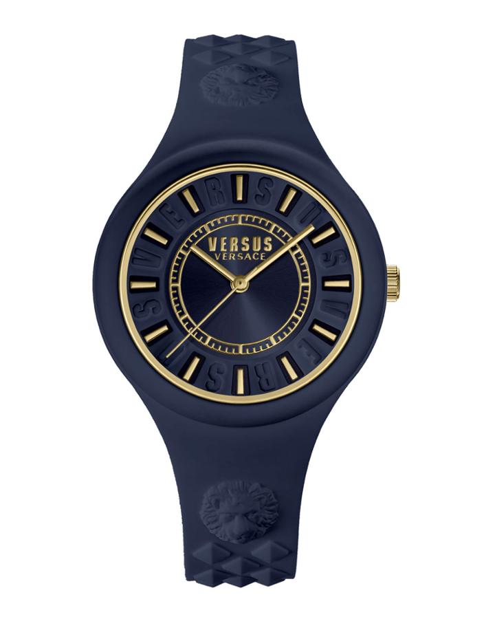39mm Fire Island Studded Rubber Watch, Rose/navy