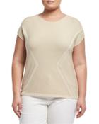 Short-sleeve Link-stitch Sweater,