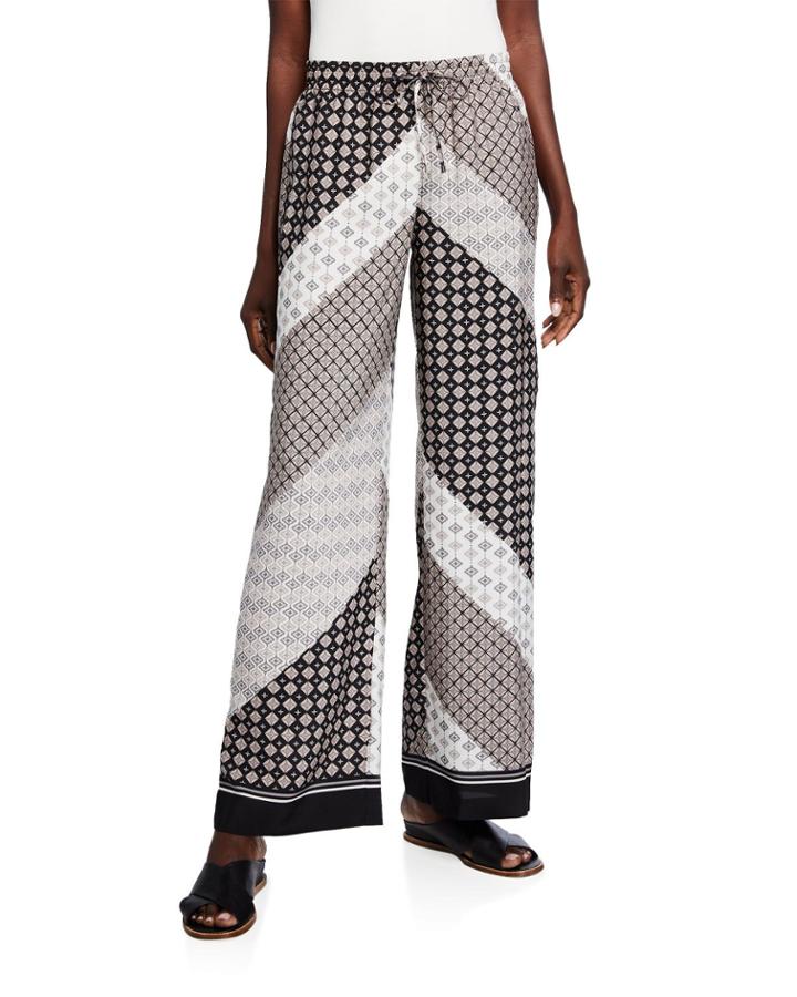 Printed Wide-leg Pants