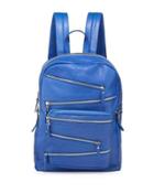 Angel Large Zip-front Leather Backpack,
