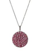 Circular Multi-ruby Pendant Necklace