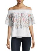 Embroidered Off-the-shoulder Top