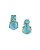 Rock Candy 2-stone Drop Earrings, Quartz/turquoise
