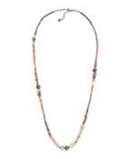 Long Freshwater Pearl, Agate & Crystal Necklace,