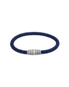 Men's Braided Leather Magnetic Bracelet, Royal Blue