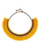 Fringe Collar Necklace, Yellow