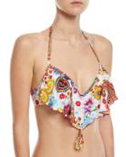 Cascading Push-up Swim Top, Paisley