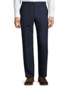 Madras Wool-blend Trousers, Blue