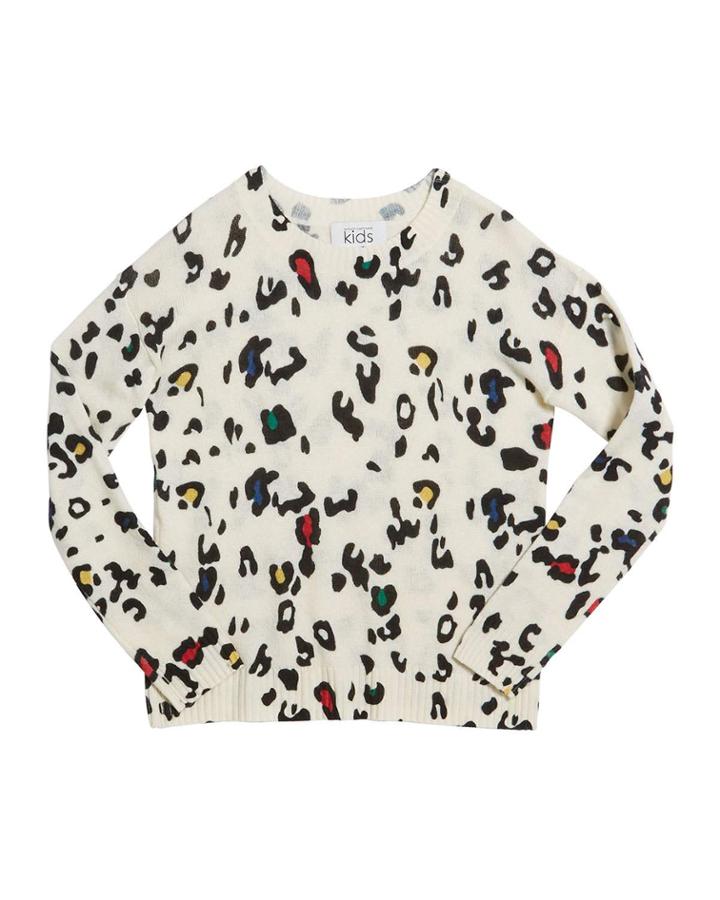 Color Leopard-print Crewneck Sweater,