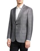 Men's Glen-check Wool-silk Jacket