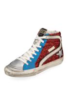 Slide High-top Textured Metallic