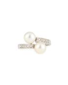 Belpearl 14k Double Pearl & Diamond Bypass Ring, Size
