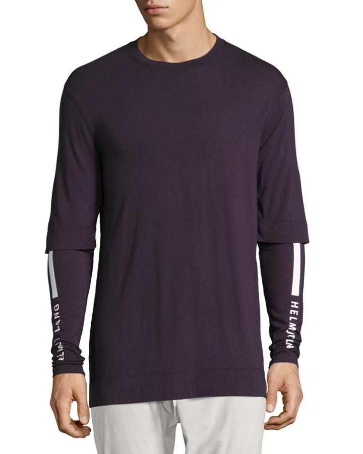 Double-sleeve Logo-print T-shirt, Fig