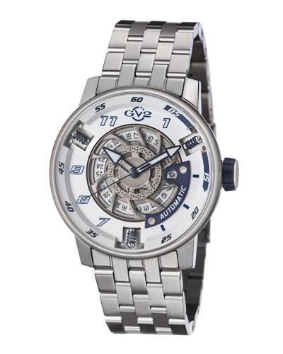 48mm Men's Motorcycle Sport Automatic Bracelet Watch,