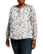 Plus Size Bloomsbury Chiffon Ruffled Blouse