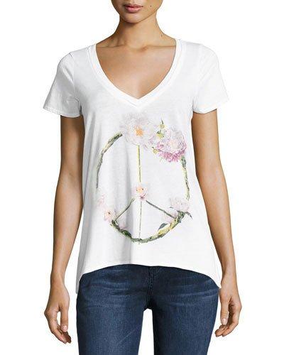 Garden Peace Wreath Top, White
