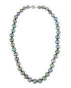 14k White Gold Multi-size Tahitian Pearl Necklace