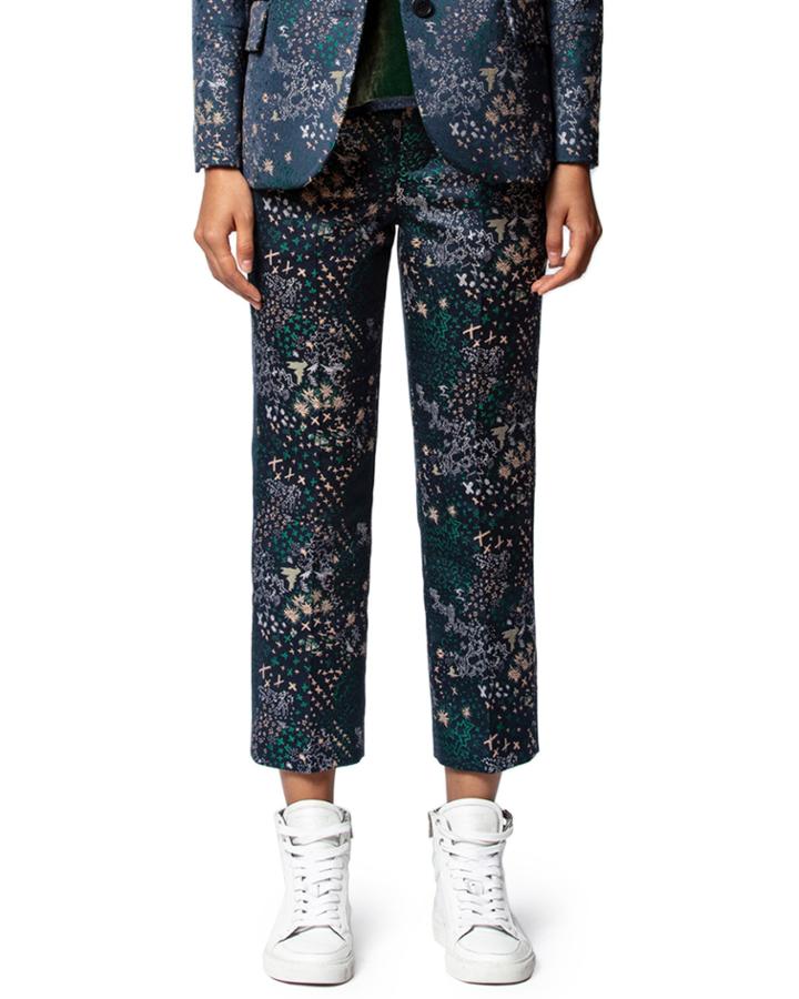 Posh Jacquard Glam Ankle Pants