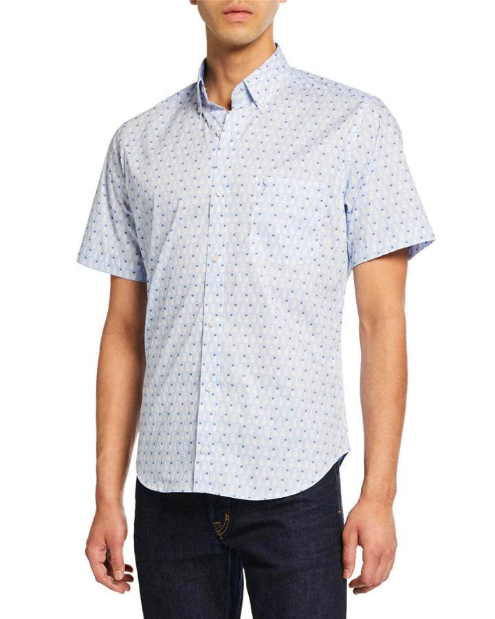 Men's Pineapple-printed Short-sleeve