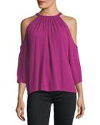 Halter-neck Cold Shoulder Blouse