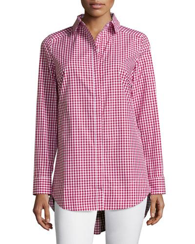 Sheri Gingham Blouse, Patriot Red
