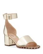 Metallic Leather Block-heel