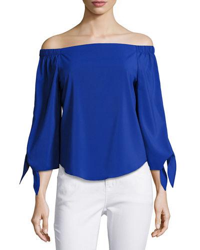 Tie-sleeve Off-the-shoulder Top