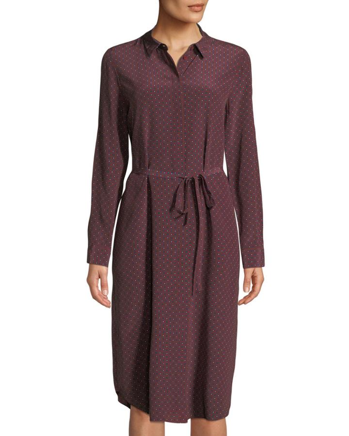 Stef Polka-dot Button-down Tunic Dress