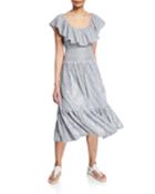 Runway Striped Eyelet Embroidered