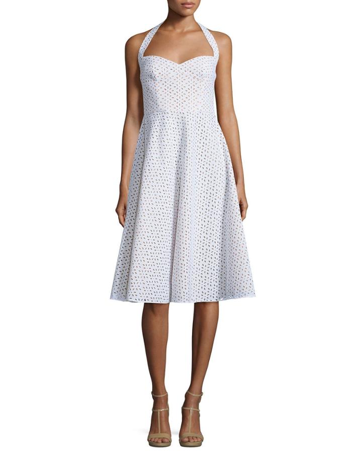 Halter-neck Eyelet Dress