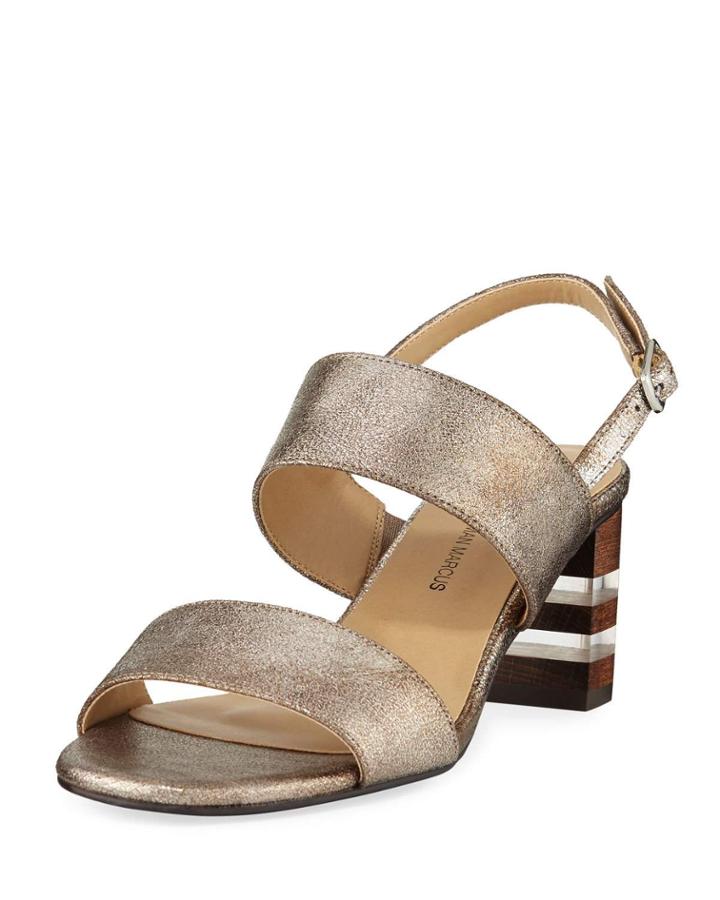 Leyda Mid-heel Metallic Leather