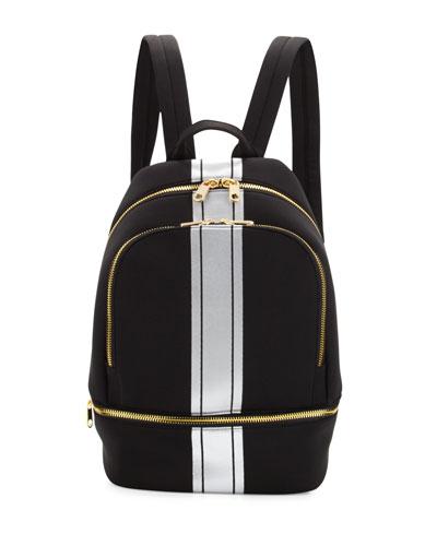 Brody Striped Neoprene Backpack, Black