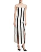 Strapless Striped Structured