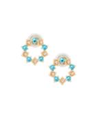 Crystal Hoop Stud Earrings, Turquoise