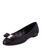 Perforated Leather Ballerina Flat