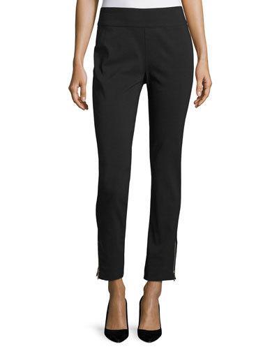 Pull-on Zip-cuff Pants, Black