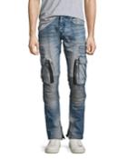 Windsor Skinny Moto Cargo Jeans With Paint, Climate (indigo)