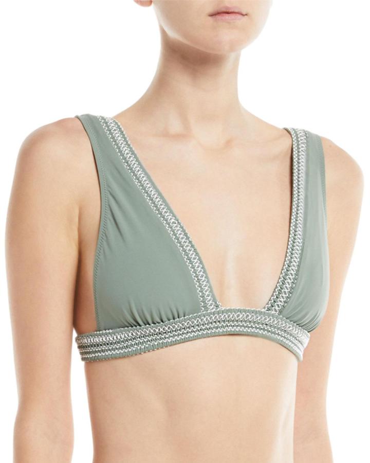 Noa Deep-v Solid Swim Top W/
