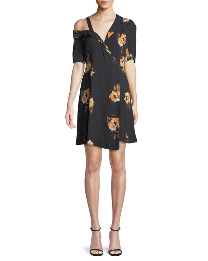 Lucia Off-the-shoulder Floral Silk