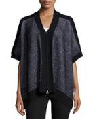 Short-sleeve Seven-gauge Poncho, Black/white