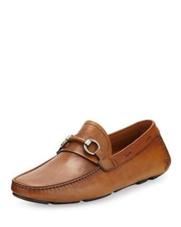 Vekio Leather Slip-on Driver, Cognac