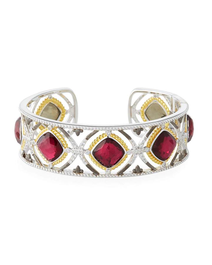 Cushion-stone Cuff Bracelet