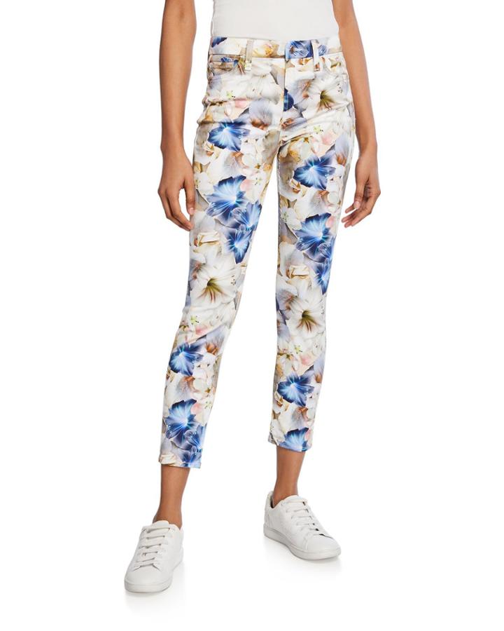 Floral-print Cropped Ankle