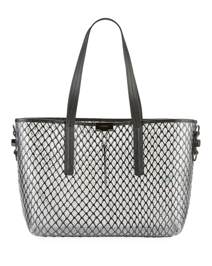 Pvc Net Shopper Tote Bag, Black