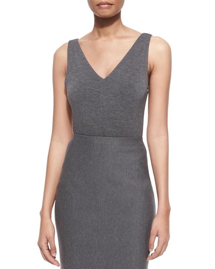 Sleeveless V-neck Bodysuit, Flannel