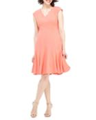 Scalloped V-neck Fit-&-flare Dress