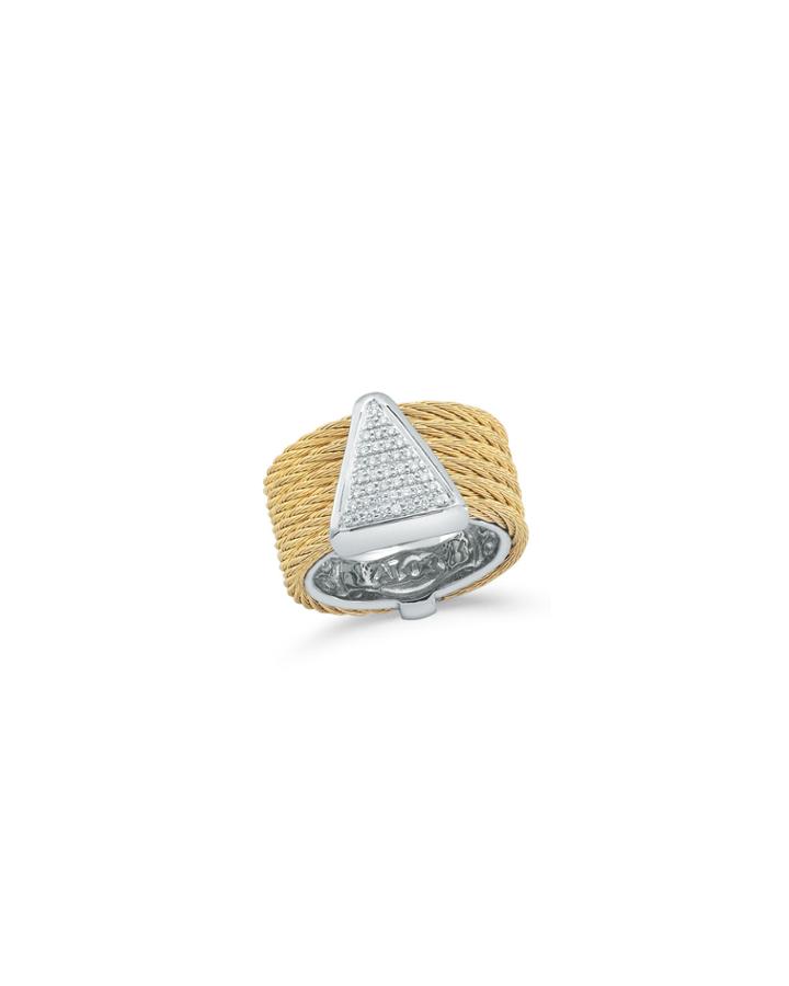 Multi-row Diamond Pave Triangular Ring