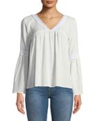 Lily Crochet-trim Gauze Blouse
