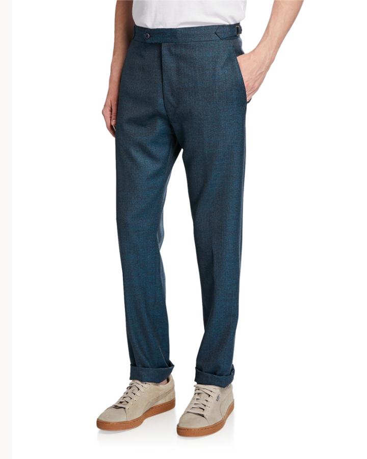 Men's Seasonal Sharkskin Straight-leg Pants
